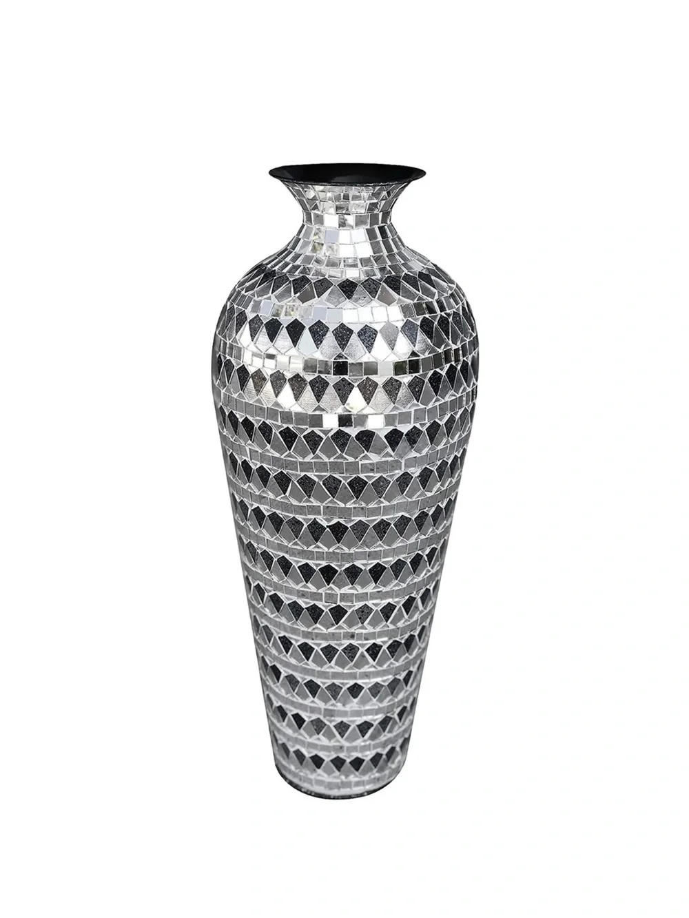 Tall Mosaic Glass Vase
